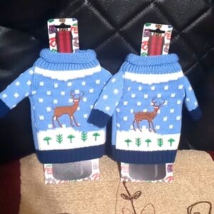 CHRISTMAS UNCLE BOB WINE UGLY SWEATER BUNDLE OF 2